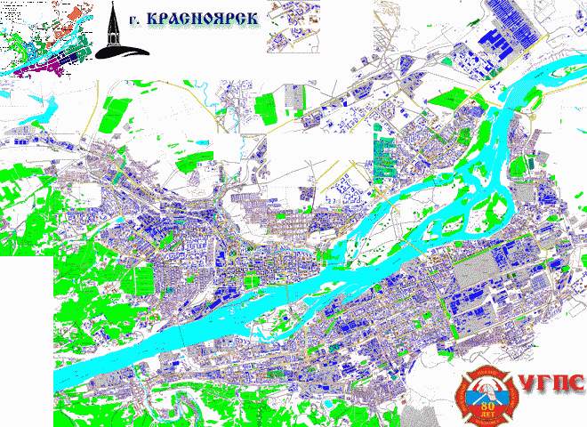 Старая карта Красноярска 1998 года